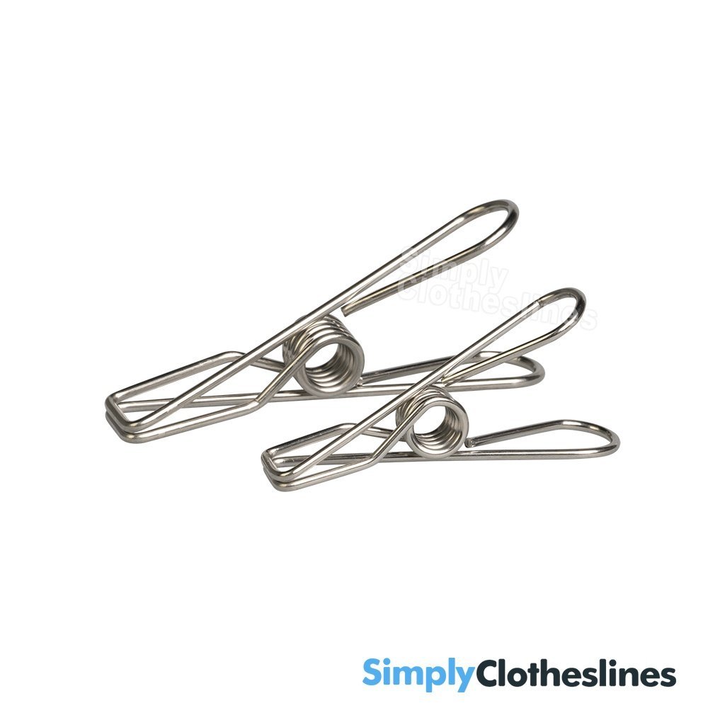 100 Twin Pack Enviro Clothes Pegs Stainless Steel 80 Regular & 20 Large - Simply Clotheslines